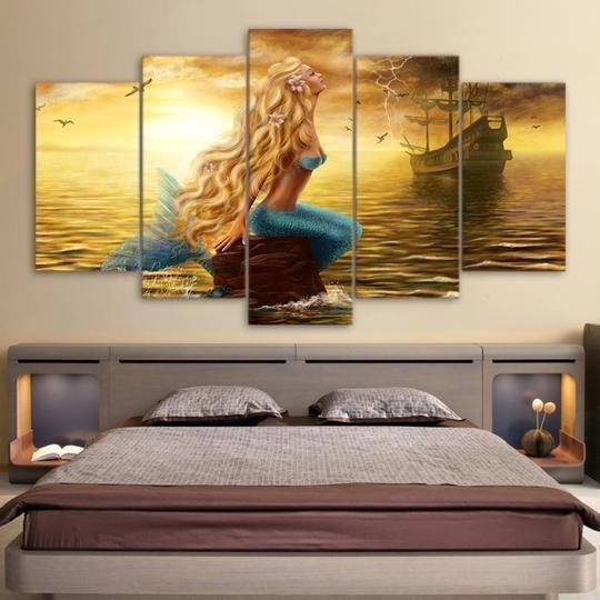 Mermaid Painting Nature Leinwandbilder Kunstdrucke  