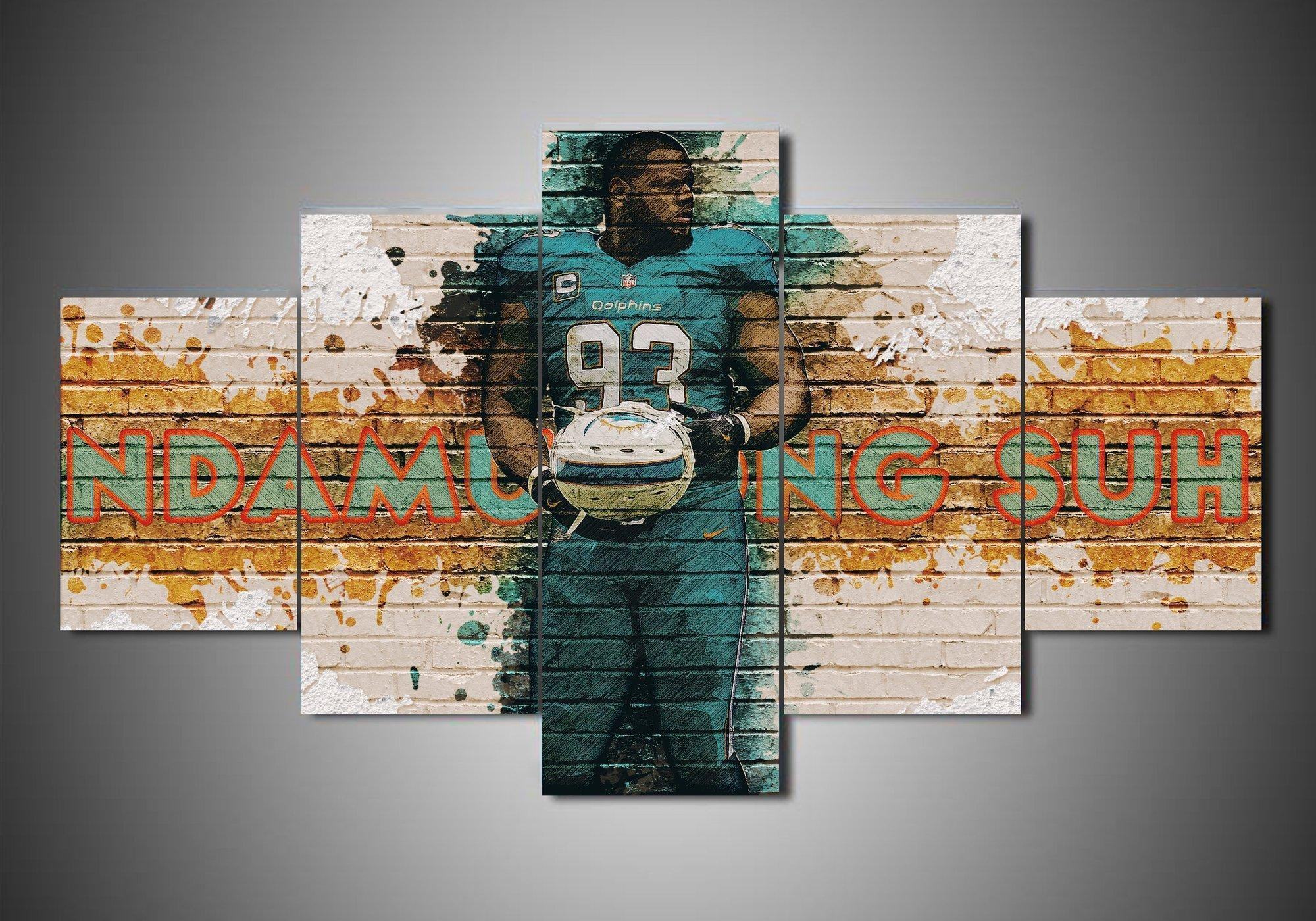 Miami Dolphins Ndamukong Suh – Sport Leinwandbilder für Fans