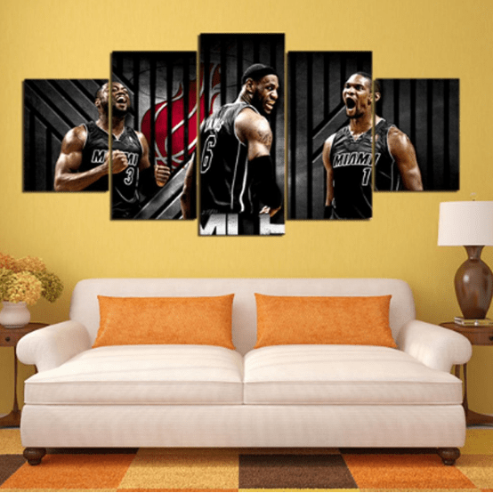 Miami Heat Player Team – Sport Leinwandbilder für Basketball-Enthusiasten