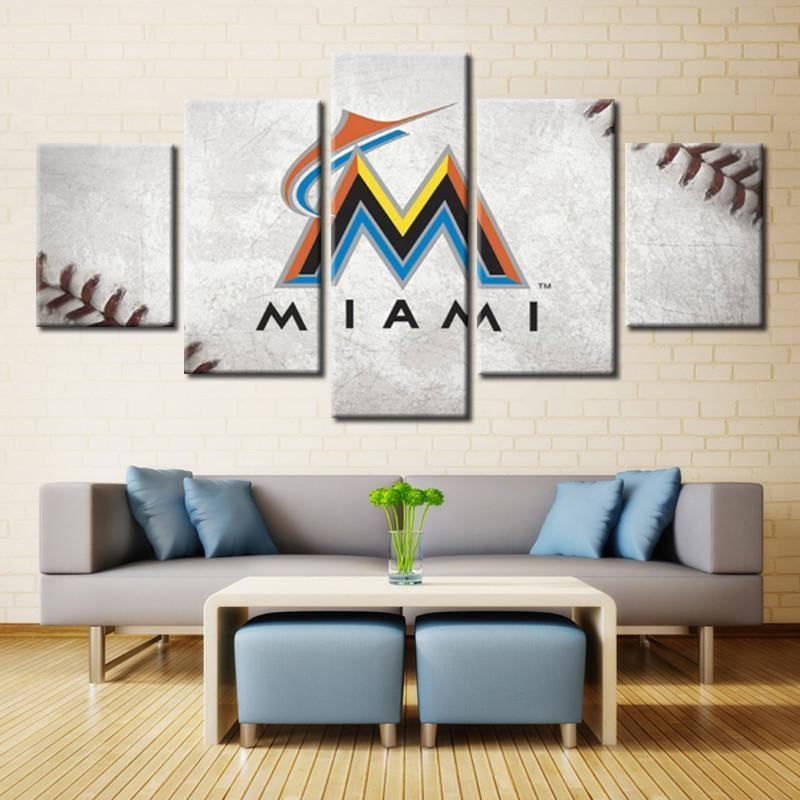 Miami Marlins Sports Team Baseball – Sport Leinwandbilder für Baseball-Fans