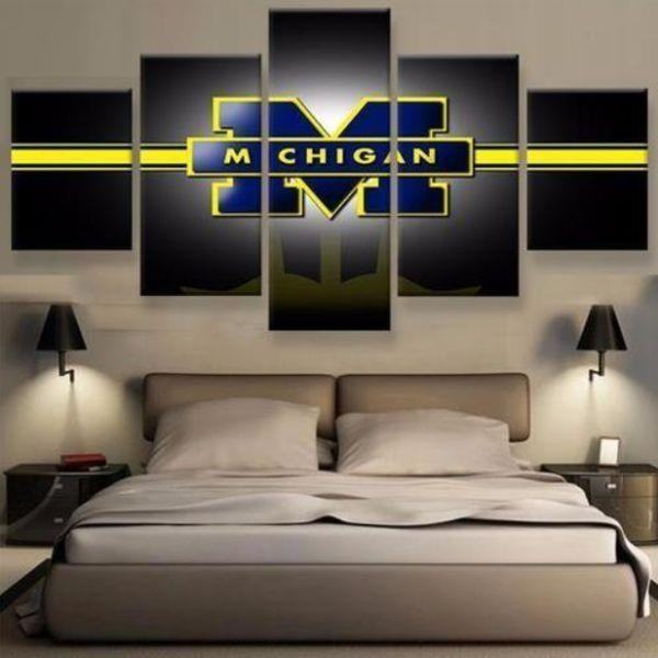 Michigan Logo Sport Leinwandbilder Kunstdrucke Rahmen