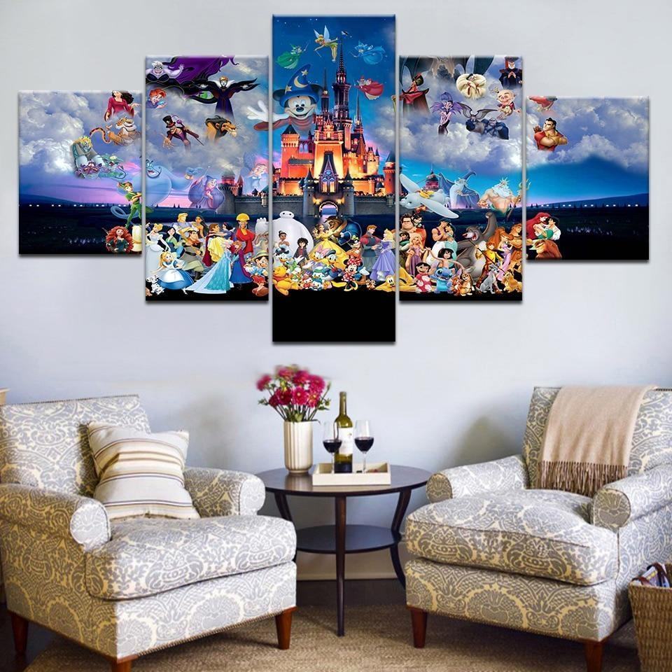 Mickey Mouse Castle Cartoon Leinwandbilder Kunstdrucke Rahmen