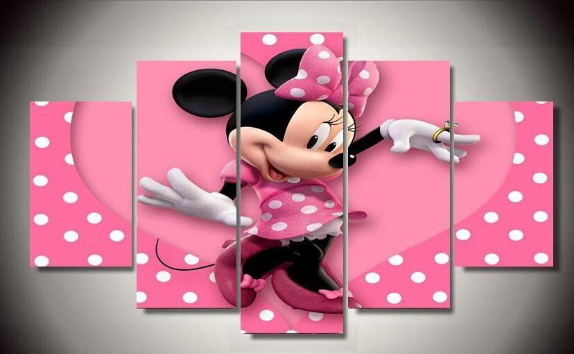 Mickey Mouse Dancing Minnie Cartoon Leinwandbilder Kunstdrucke Rahmen