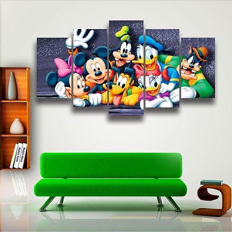Mickey Pluto Donald Daisy Goofy Cartoon Leinwandbilder Kunstdrucke  