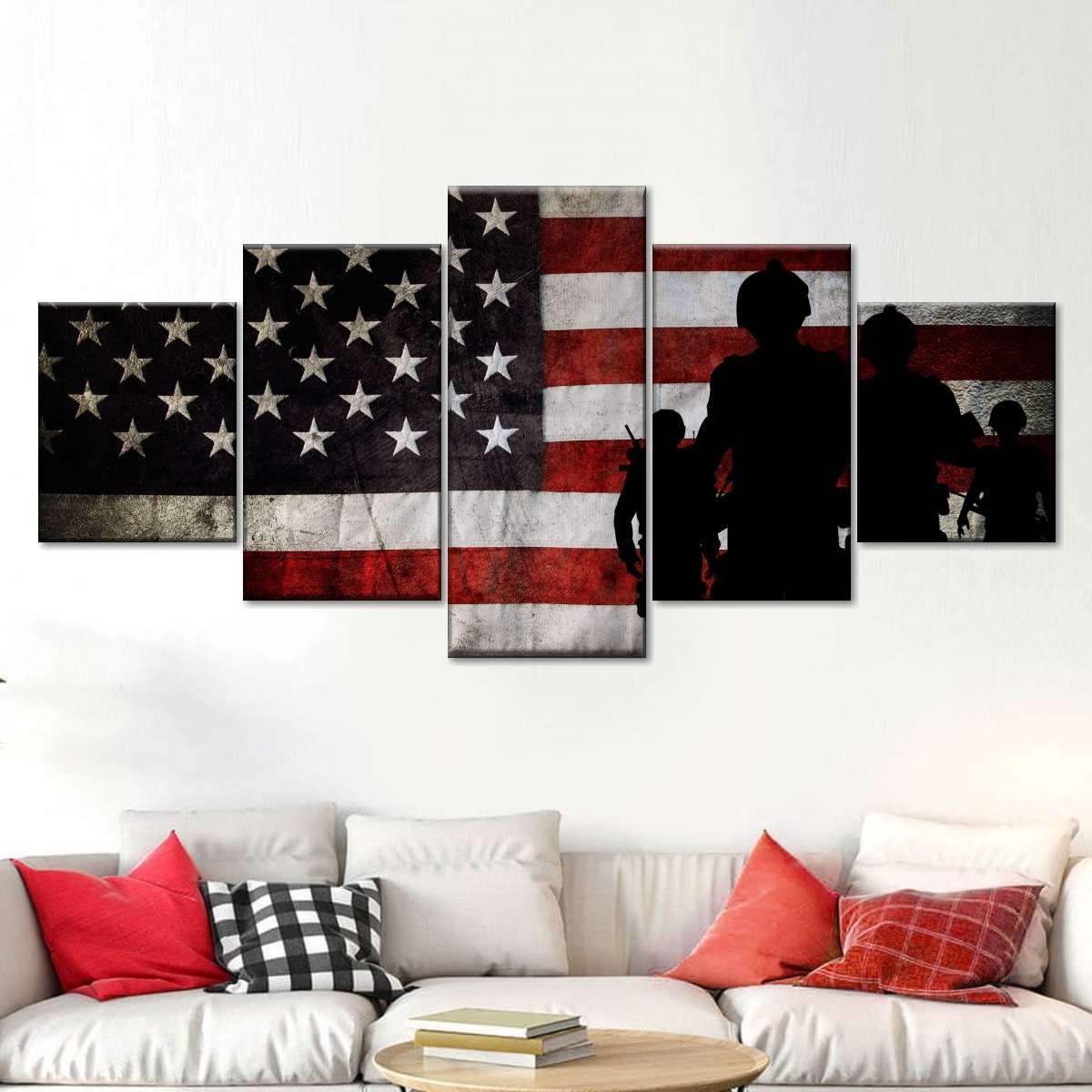 Militrische Missionsflagge Leinwandbilder Kunstdrucke Rahmen