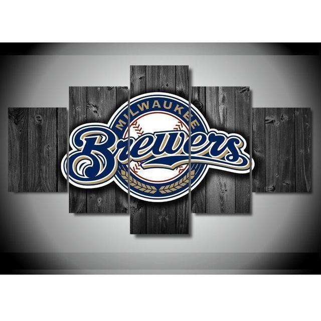 Milwaukee Brewers Sports Team Logo Baseball Leinwandbilder Kunstdrucke  