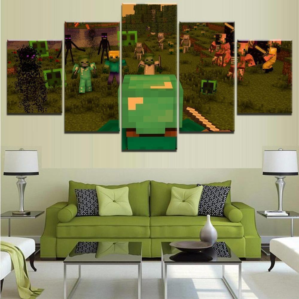 Minecraft Big Battle Gaming Leinwandbilder Kunstdrucke  