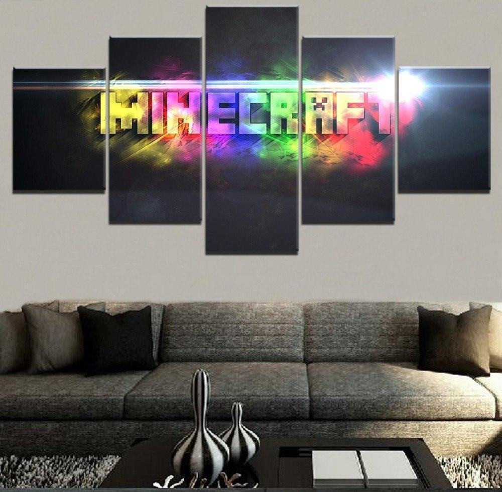 Minecraft Colorful Poster Gaming Leinwandbilder Kunstdrucke Rahmen