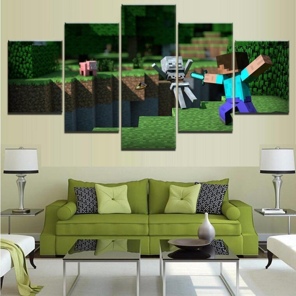 Minecraft Poster 6 Gaming Leinwandbilder Kunstdrucke Rahmen