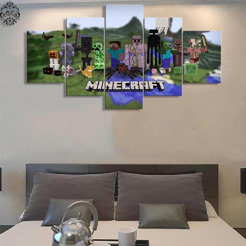 Minecraft Poster Gaming Leinwandbilder Kunstdrucke Rahmen