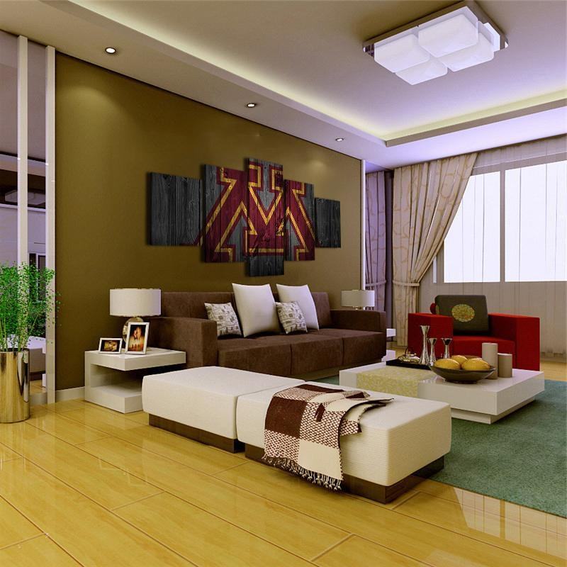 Minnesota Gophers College Barnwood Style Sport Leinwandbilder Kunstdrucke Rahmen