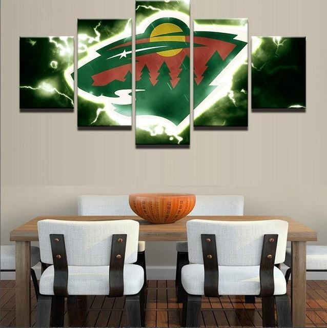Minnesota Wild Logo Sport Leinwandbilder Kunstdrucke Rahmen