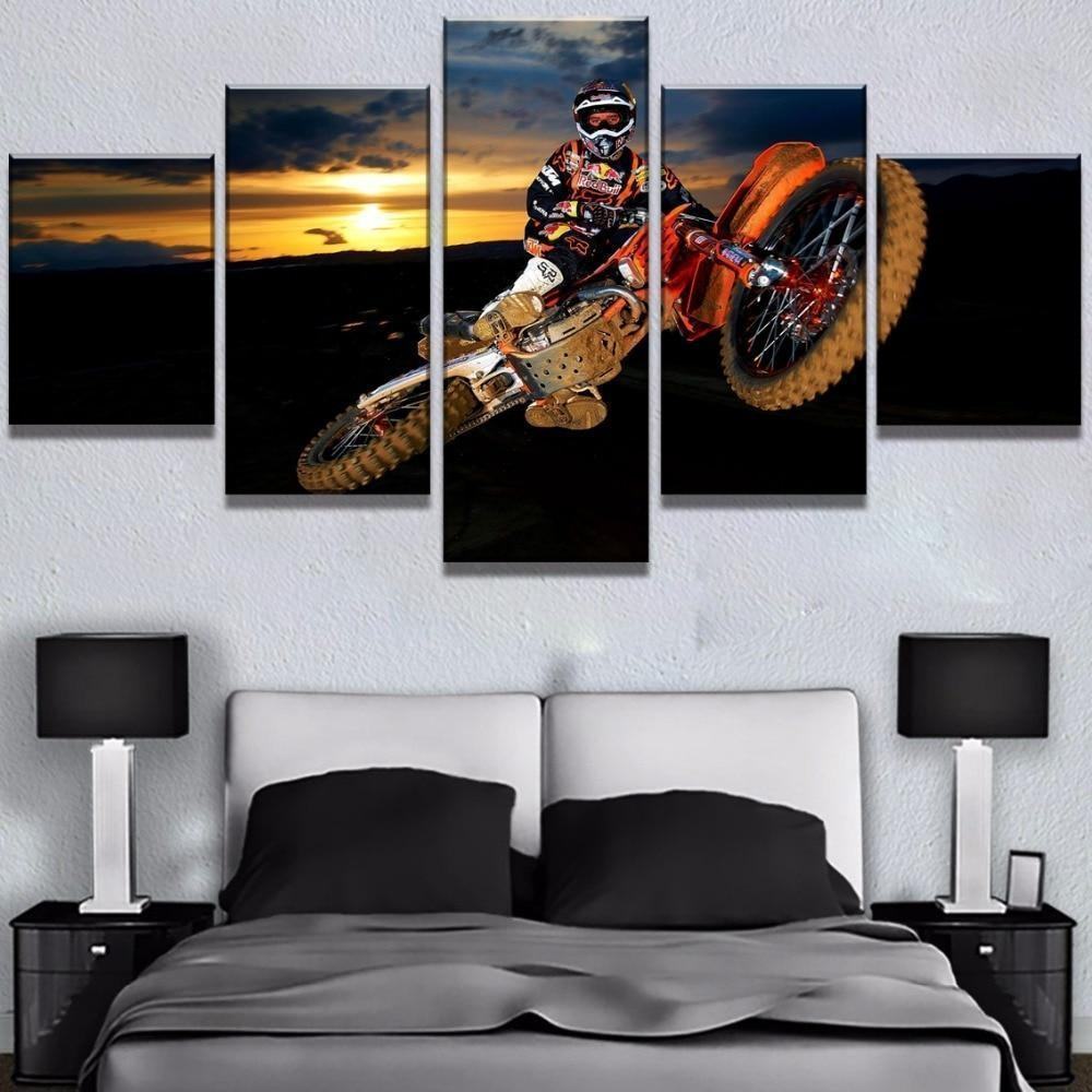 Motocross Car In The Sunset Sport Leinwandbilder Kunstdrucke  