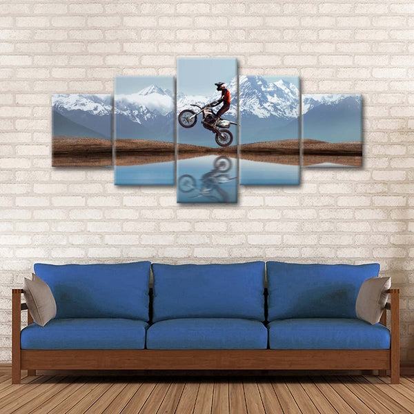 Motocross Stunt Leinwandbilder Kunstdrucke Rahmen