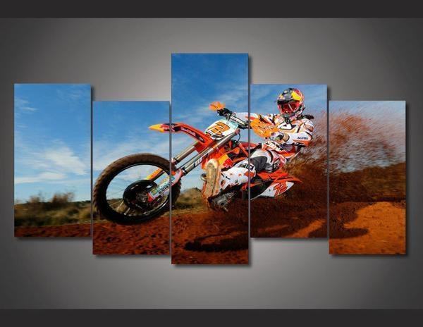 Motorrad Rennen Extrem – Leinwanddruck für Extreme Motorradrennen