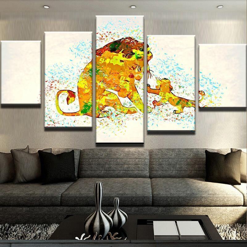 Mufasa And Simba Karikatur Leinwandbilder Kunstdrucke Rahmen