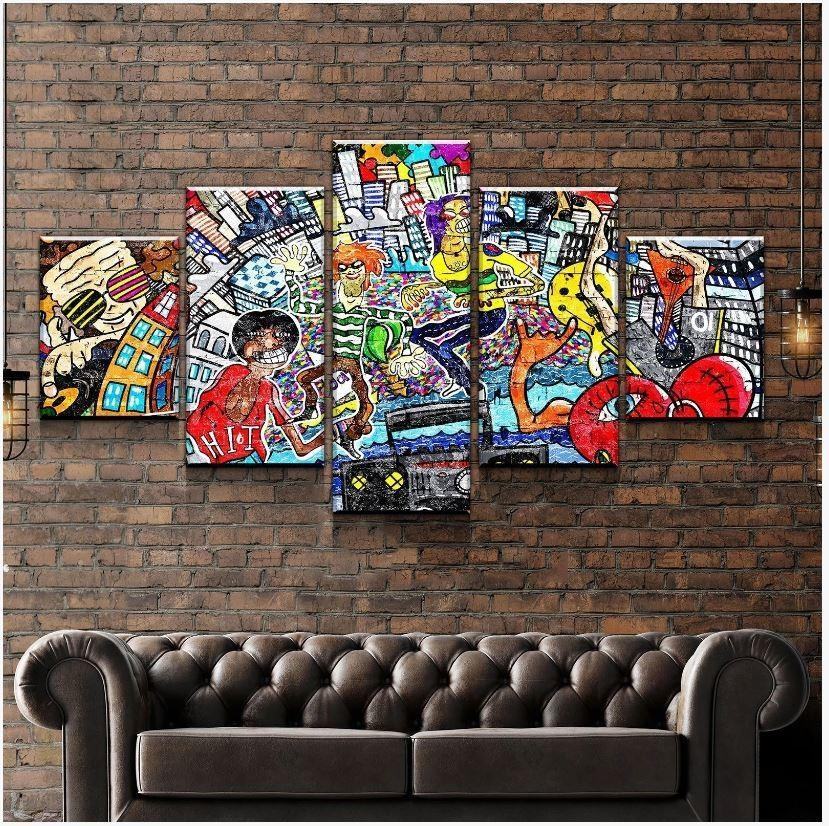 Musik Vibes Graffiti Leinwandbilder Kunstdrucke Rahmen