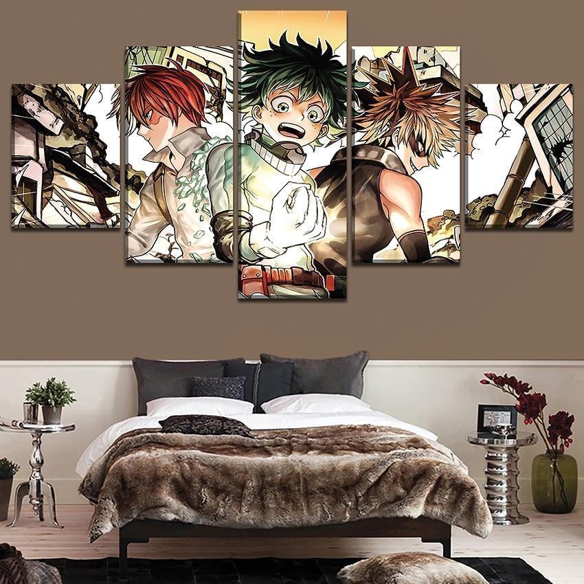My Hero Academia Midoriya Izuku Todoroki Shoto Bakugo Katsuki 1 Anime Leinwandbilder Kunstdrucke Rahmen