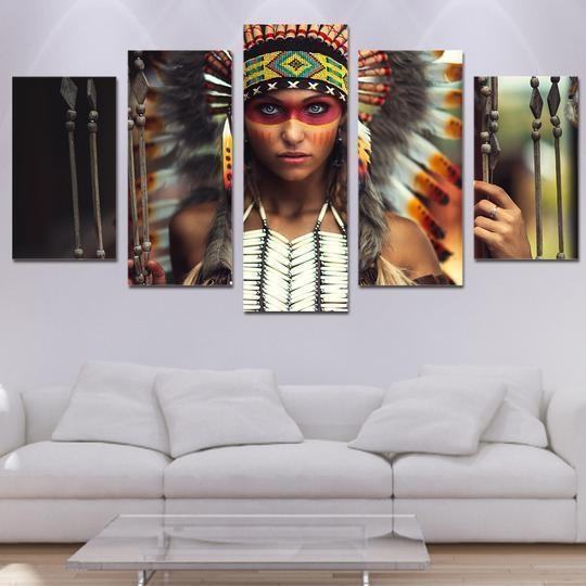 Native American Female Warrior Army Leinwandbilder Kunstdrucke  