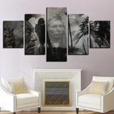 Native American Indian Feathered Portrait Religion Leinwandbilder Kunstdrucke Rahmen