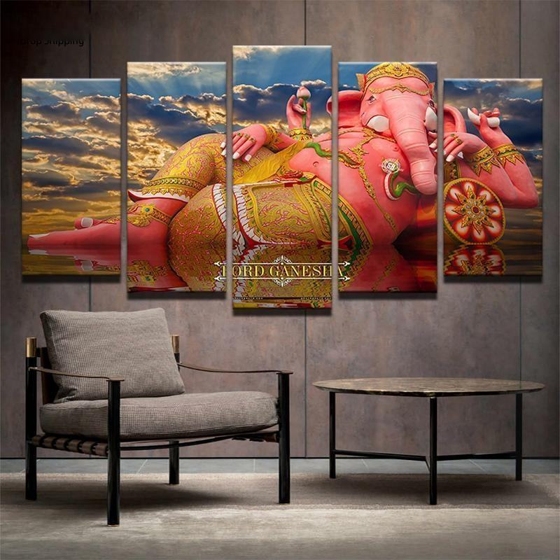 Ndia Ganesha Elephant Trunk God Religion Leinwandbilder Kunstdrucke Rahmen