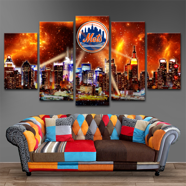 New York Mets Galaxy City Logo Baseball Leinwandbilder Kunstdrucke  