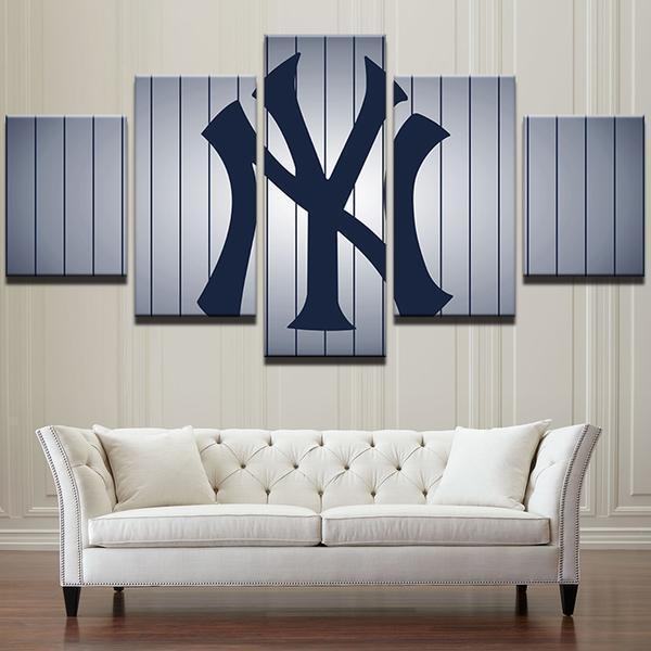 New York Yankees Baseball Team Logo Baseball Leinwandbilder Kunstdrucke Rahmen