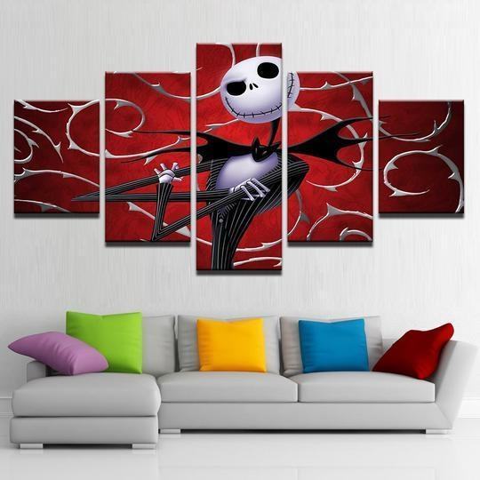 Nightmare Before Christmas Jack Skellington 4 Karikatur Canvas Wall Art