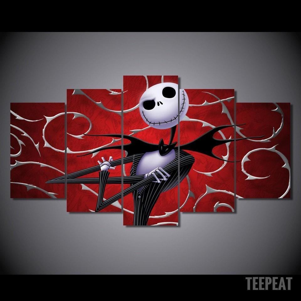 Nightmare Before Christmas Skeleton Jack Karikatur Leinwandbilder Kunstdrucke Rahmen