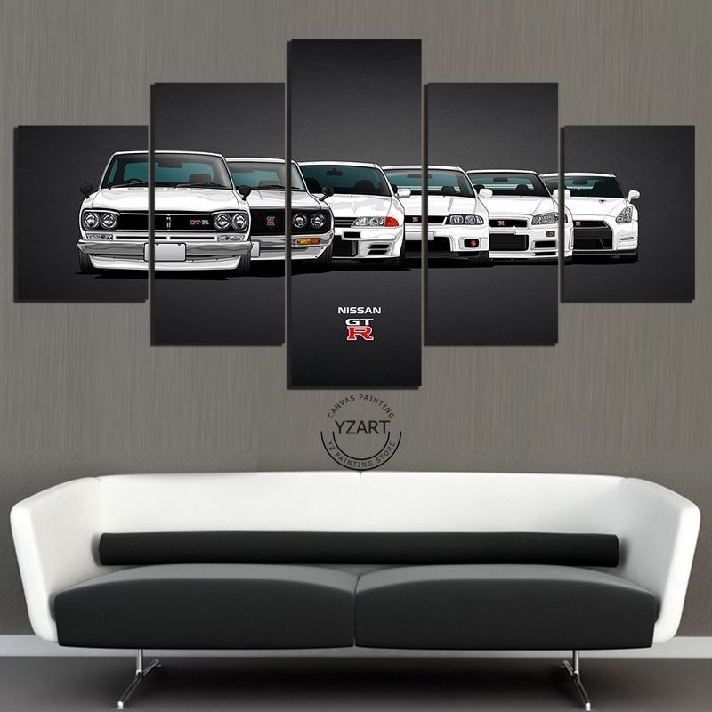 Nissan Skyline Gtr White Car Leinwandbilder Kunstdrucke Rahmen