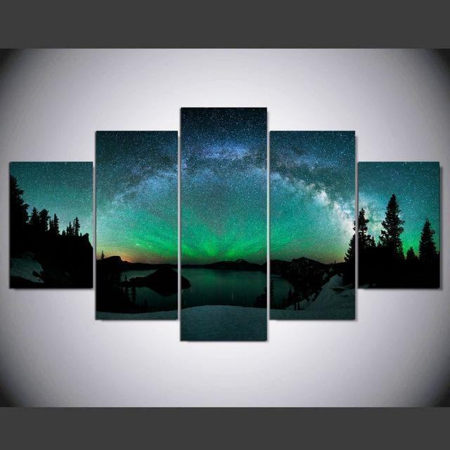 Northern Lights Aurora Borealis Space Nature Leinwandbilder Kunstdrucke Rahmen