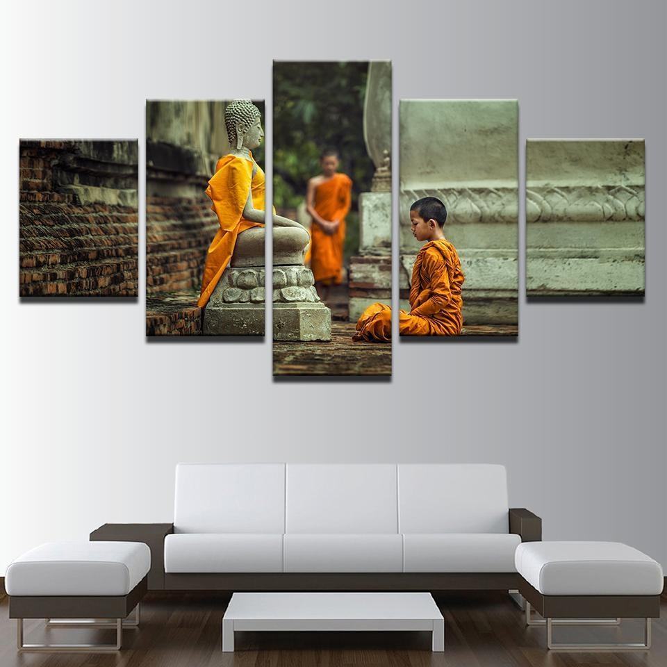 Novices Monk Vipassana Meditation Buddhism Religion Leinwandbilder Kunstdrucke Rahmen