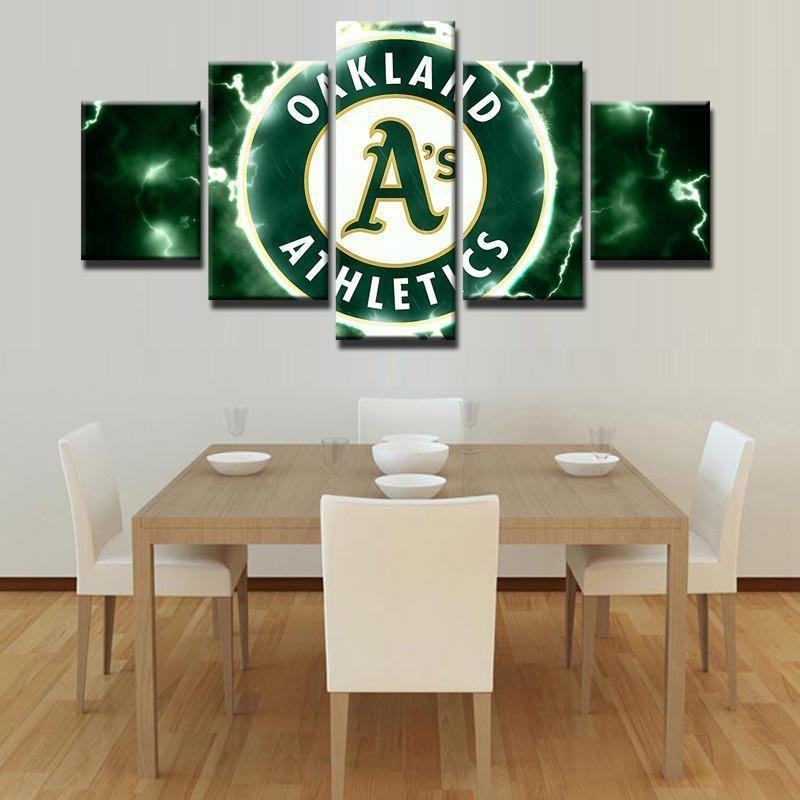 Oakland Athletics Green Baseball Leinwandbilder Kunstdrucke Rahmen