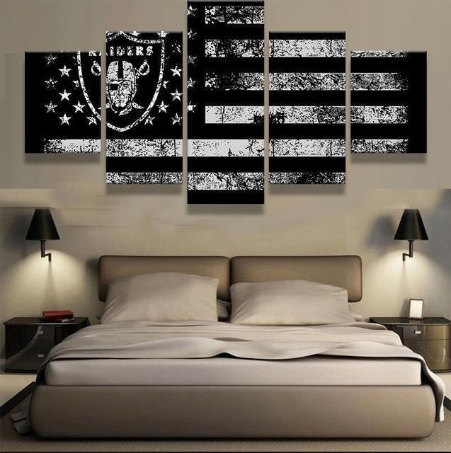 Oakland Raiders American Flag Sport Leinwandbilder Kunstdrucke  