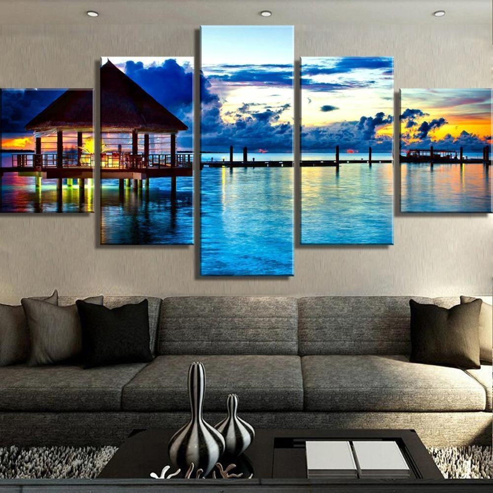 Ocean Sunset Vacation Dock Nature Leinwandbilder Kunstdrucke ocean sunset vacation dock nature leinwandbilder kunstdrucke 6666