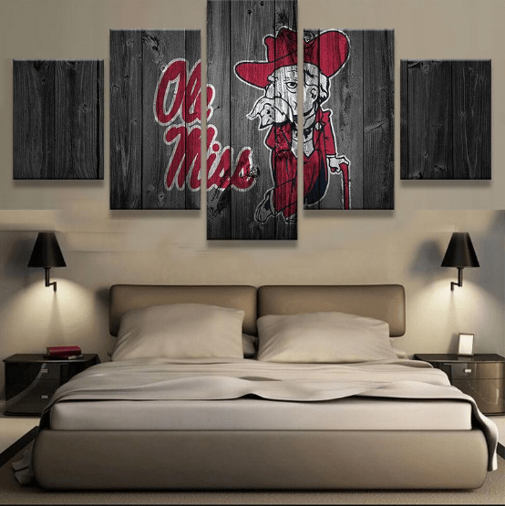 Ole Miss Rebels Mississippi Barn Wood Sport Leinwandbilder Kunstdrucke  