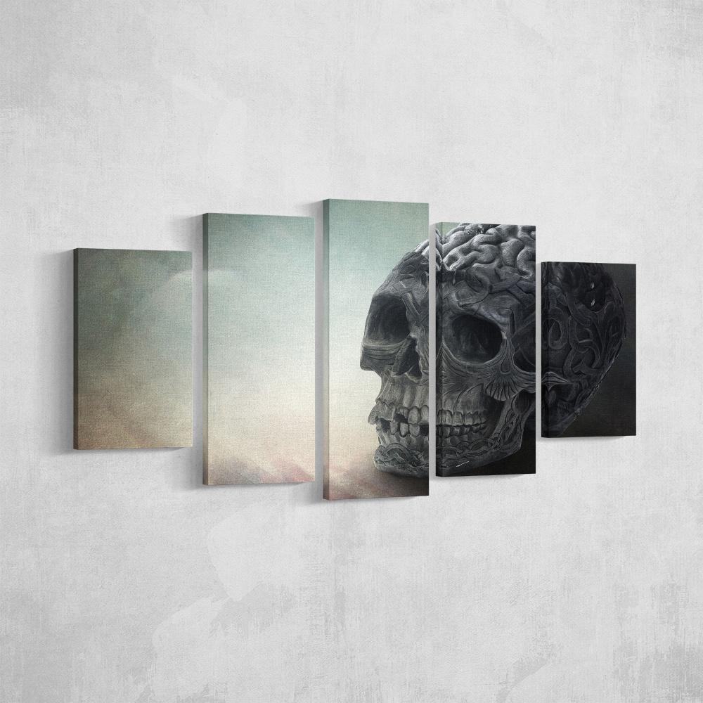 Open Skull Abstract Leinwandbilder Kunstdrucke  