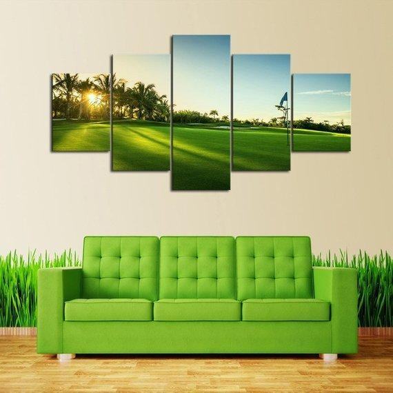 Palms On Hole 9 – Kunstdrucke für Golf Enthusiasten