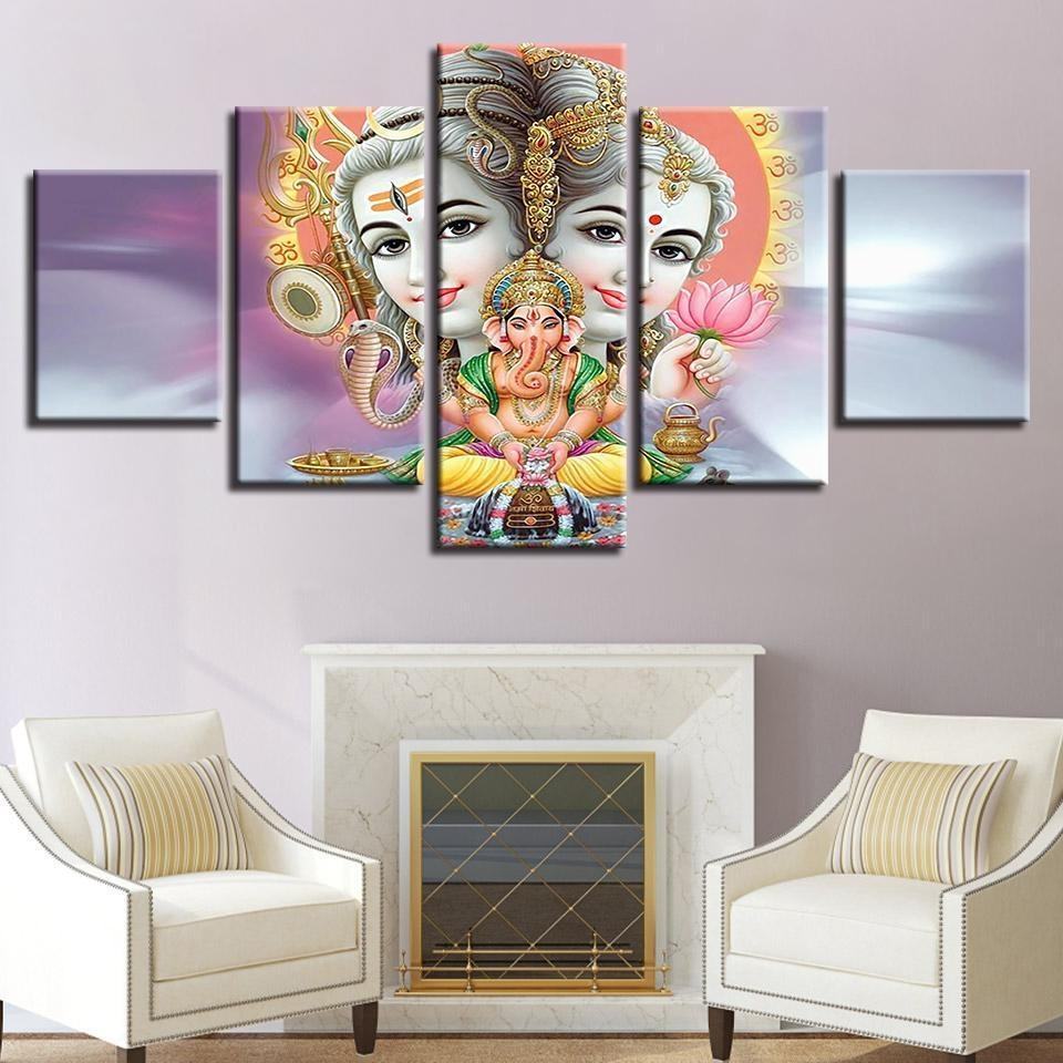 Parvati Ganesh Shiva Religion Leinwandbilder Kunstdrucke Rahmen