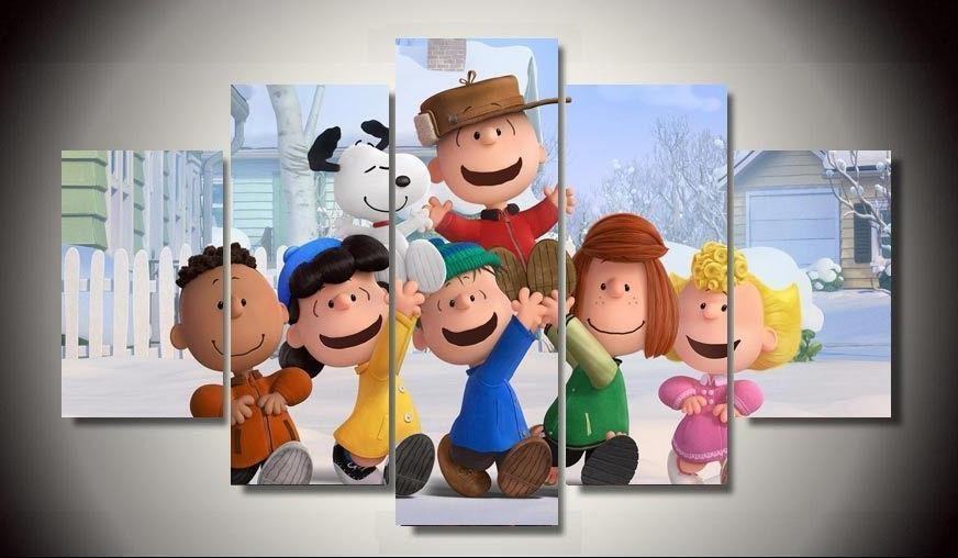 Peanuts Snoopy The Peanuts Gang In Christmas 2 Karikatur Leinwandbilder Kunstdrucke Rahmen