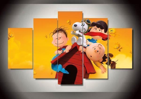 Peanuts Snoopy The Peanuts Gang In Christmas 4 Karikatur Leinwandbilder Kunstdrucke Rahmen