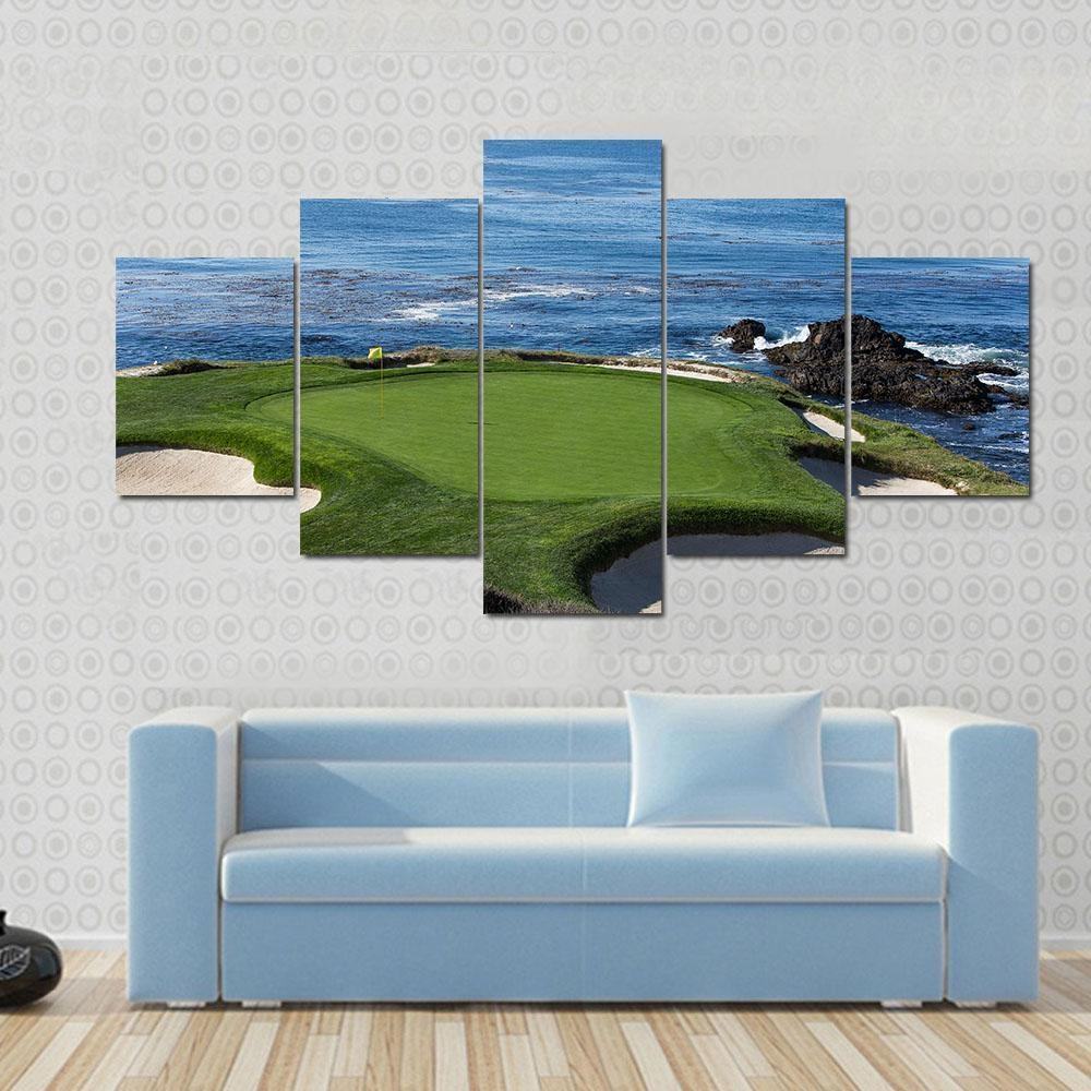 Pebble Beach Golf Nature Leinwandbilder Kunstdrucke Rahmen