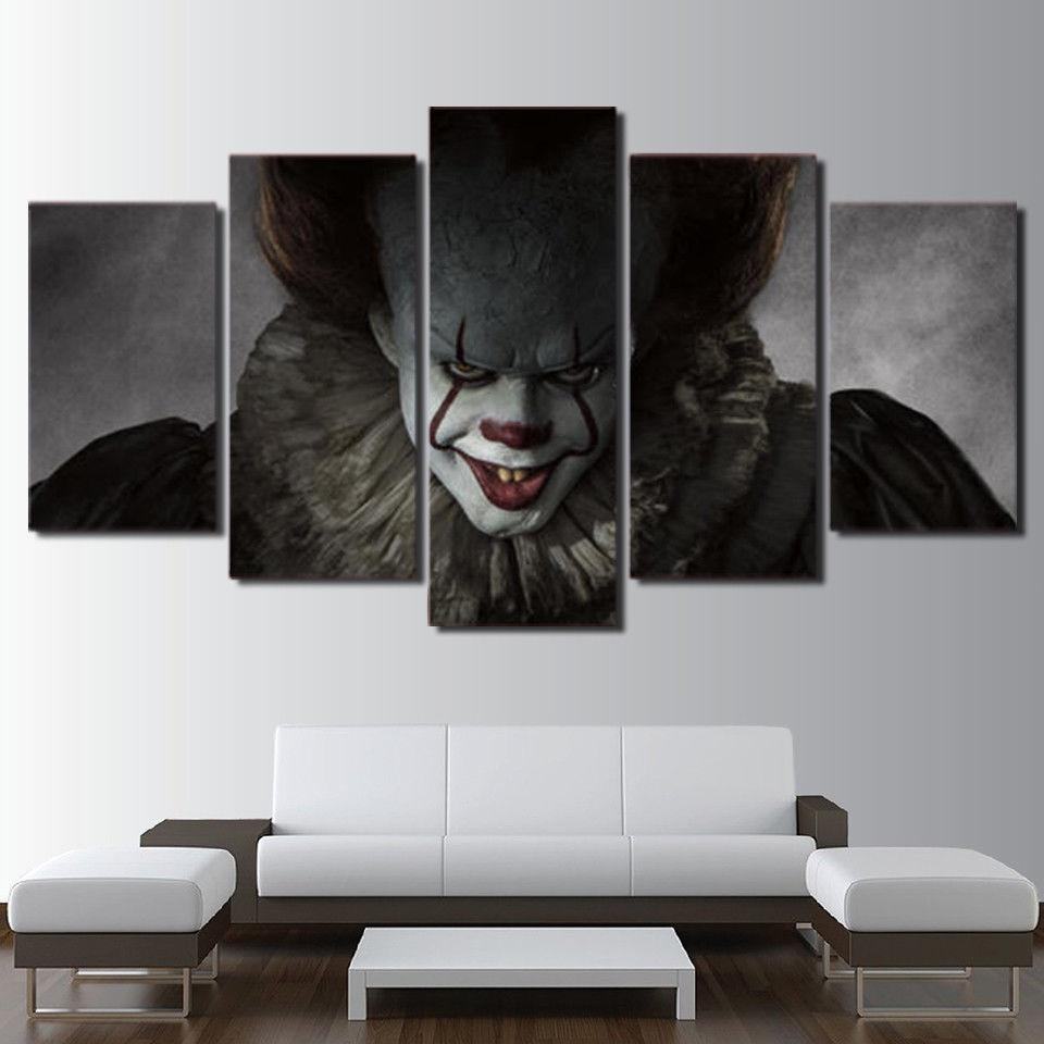 Pennywise Clown It Horror Scary Movie Leinwandbilder Kunstdrucke Rahmen