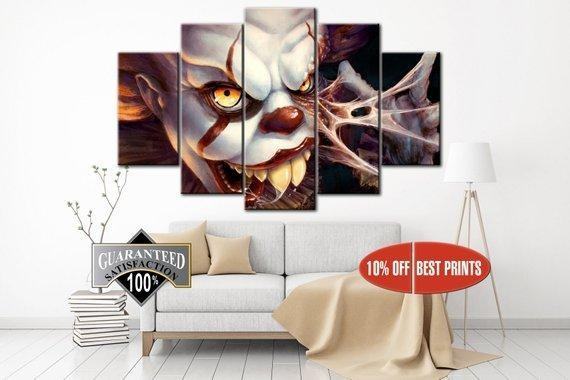 Pennywise Horror Clown Halloween Leinwandbilder Kunstdrucke Rahmen