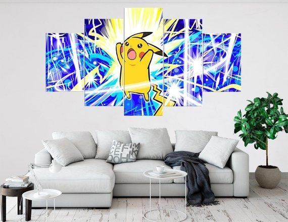 Pikachu Pokemon 1 Anime Leinwandbilder Kunstdrucke Rahmen