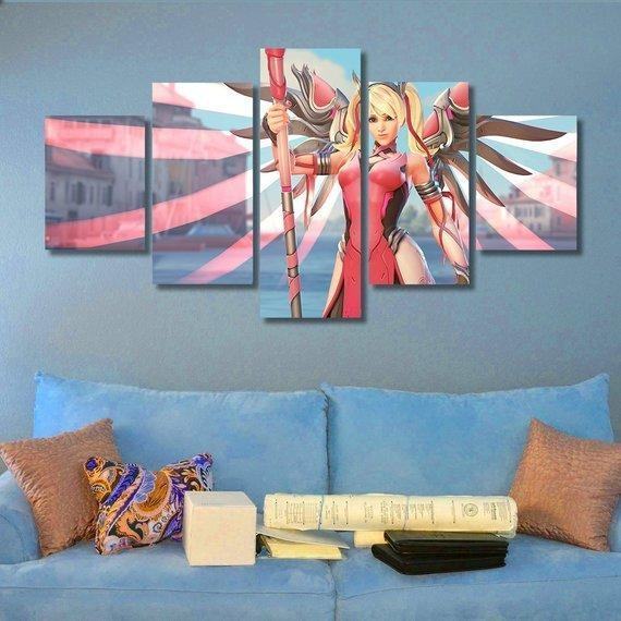 Pink Mercy Karikatur Leinwandbilder Kunstdrucke Rahmen