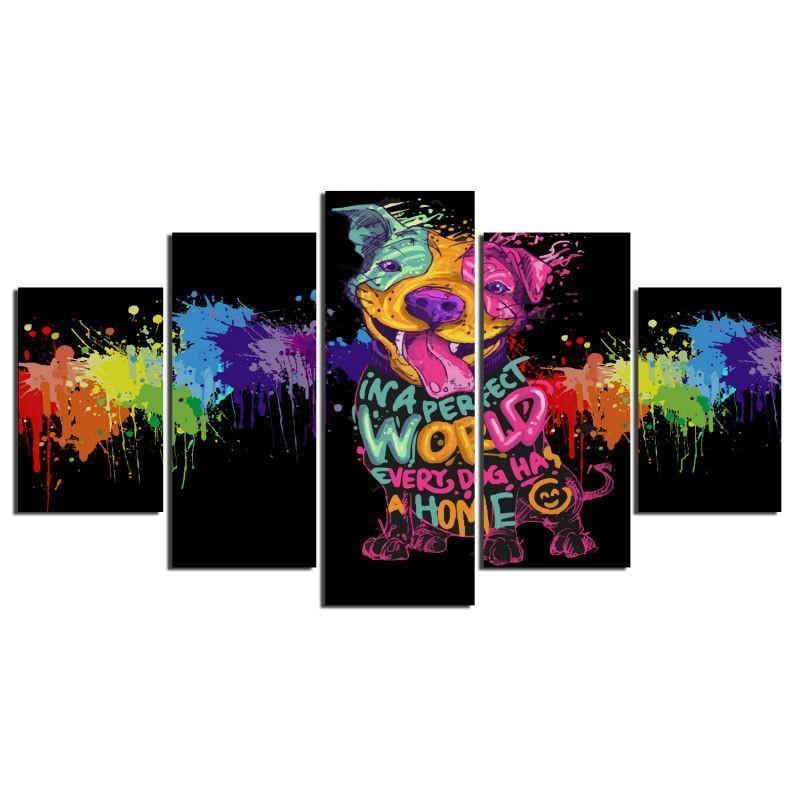 Pitbull Abstract Leinwandbilder Kunstdrucke  