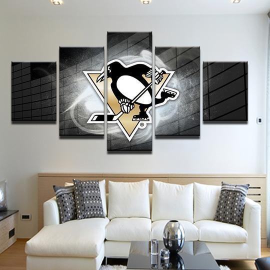 Pittsburgh Penguins 04 – Lebhaftes Leinwandbild für Eishockey-Enthusiasten