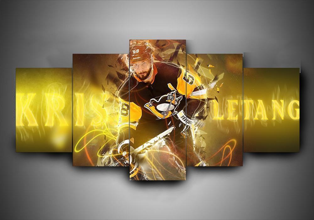 Pittsburgh Penguins Kris Letang – Dynamisches Leinwandbild für Hockey-Liebhaber