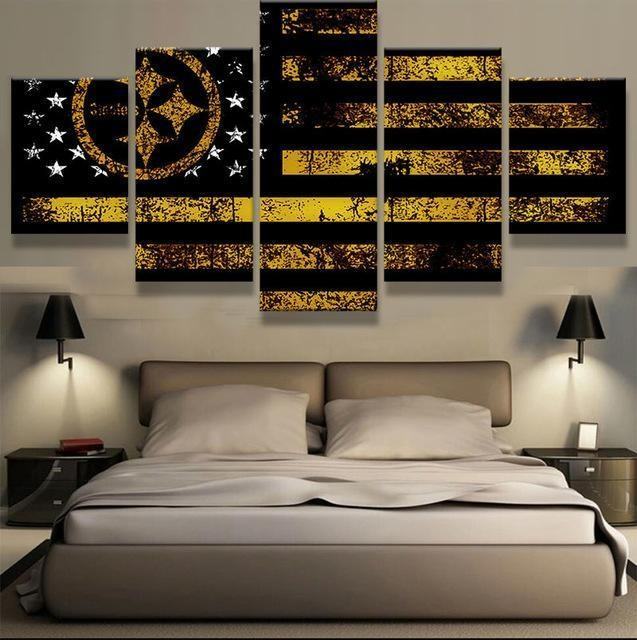 Pittsburgh Steelers American Flag Abstract Leinwandbilder Kunstdrucke   